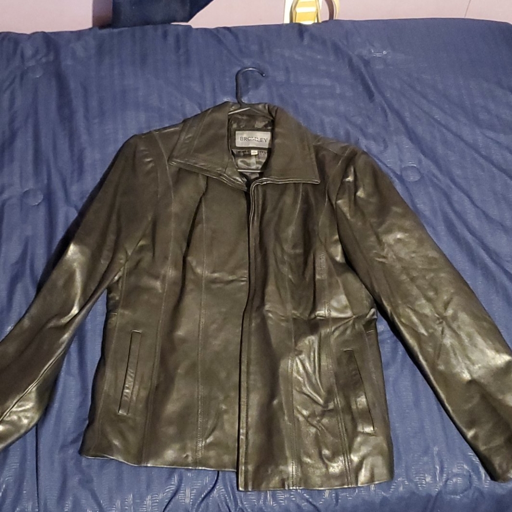 leather dress coat